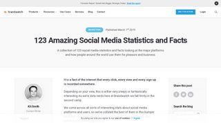 
                            8. 122 Amazing Social Media Statistics and Facts | Brandwatch