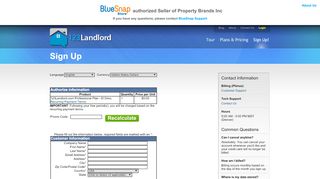 
                            2. 123Landlord.com | Signup - BlueSnap