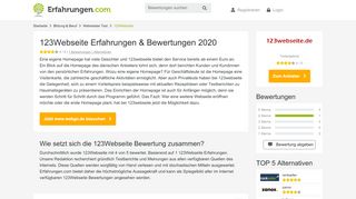 
                            9. ᐅ 123Webseite Erfahrungen aus 1 Bewertungen » 4/5 im Test