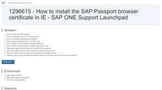 
                            10. 1296615 - How to install the SAP Passport browser certificate - SAP ...