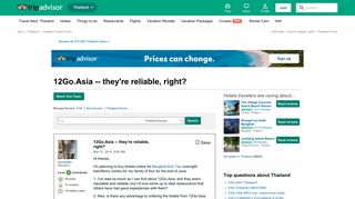 
                            7. 12Go.Asia -- they're reliable, right? - Thailand Forum - TripAdvisor