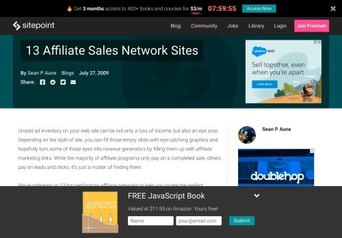 
                            11. 13 Affiliate Sales Network Sites — SitePoint