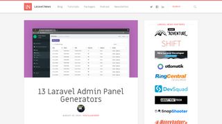 
                            5. 13 Laravel Admin Panel Generators - Laravel News