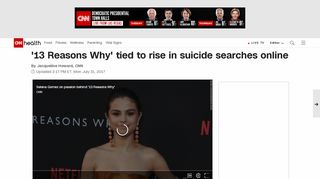 
                            13. '13 Reasons Why' tied to rise in suicide searches online - CNN