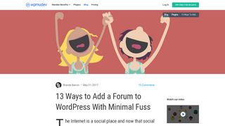 
                            7. 13 Ways to Add a Forum to WordPress With Minimal Fuss - WPMU DEV