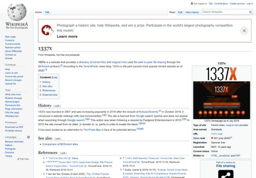 
                            3. 1337x - Wikipedia