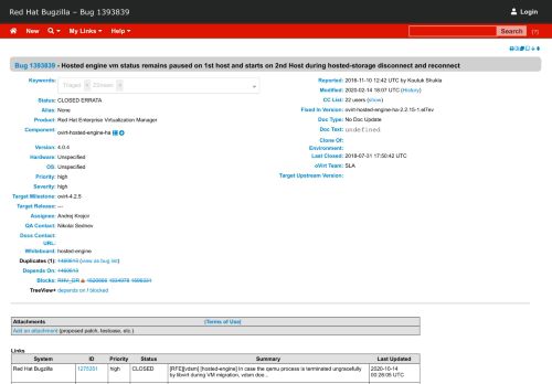 
                            5. 1393839 – Hosted engine vm status remains paused on 1st host and ...