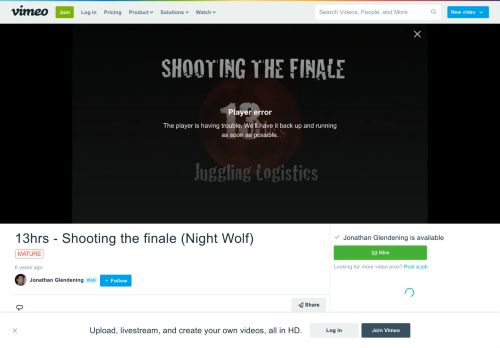 
                            11. 13hrs - Shooting the finale (Night Wolf) on Vimeo