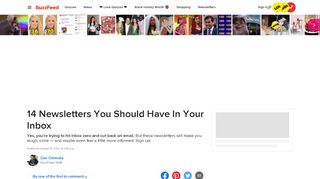 
                            1. 14 Newsletters You Should Have In Your Inbox - BuzzFeed