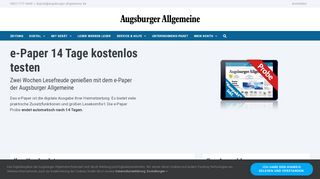 
                            7. 14 Tage digitale Zeitung testen. | e-paper | Augsburger Allgemeine ...