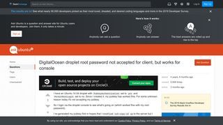 
                            12. 14.04 - DigitalOcean droplet root password not accepted for client ...