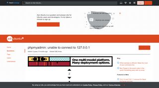 
                            12. 14.04 - phpmyadmin: unable to connect to 127.0.0.1 - Ask Ubuntu