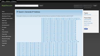 
                            2. 14.139.171 » 14 - IP Search | Generate IP Address - MyIpTest.com