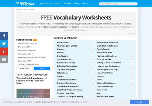 
                            5. 14321 FREE Vocabulary Worksheets - Busy Teacher