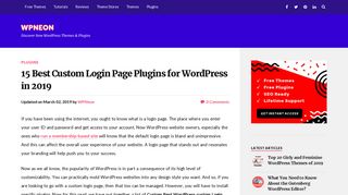 
                            6. 15 Best Custom Login Page Plugins for WordPress in 2019 - WPNeon