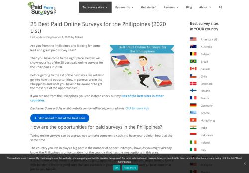 
                            9. 15 Best Paid Online Surveys for the Philippines (Free Sites)