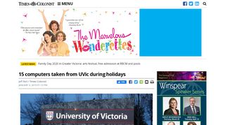 
                            12. 15 computers taken from UVic during holidays | Times Colonist