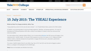 
                            13. 15 July 2015: The YSEALI Experience - Yale-NUS College