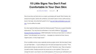 
                            13. 15 Little Signs You Don't Feel Comfortable In Your Own Skin - Bustle