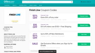 
                            13. $15 off Finish Line Coupon Codes & Coupons 2019 - Offers.com