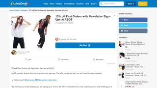 
                            4. 15% off First Orders with Newsletter Sign-Ups at ASOS | LatestDeals ...