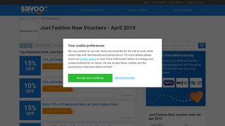 
                            12. 15% Off Just Fashion Now Discount Codes & Vouchers - February 2019