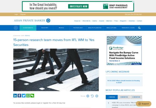 
                            6. 15-person research team moves from IIFL WM to Yes Securities ...