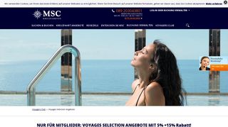 
                            6. 15% Rabatt für MSC Voyagers Mitglieder - MSC Kreuzfahrten