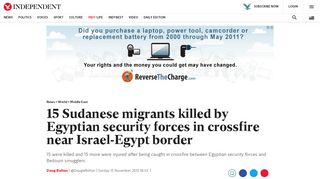 
                            12. 15 Sudanese migrants killed by Egyptian security forces in ...