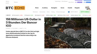 
                            10. 156 Millionen US-Dollar in 3 Stunden: Der Bancor ICO | BTC-ECHO