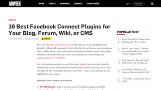 
                            5. 16 Best Facebook Connect Plugins for Your Blog, Forum, Wiki, or CMS ...