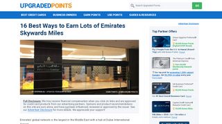 
                            5. 16 Best Ways to Earn Lots of Emirates Skywards Miles & Points [2019]