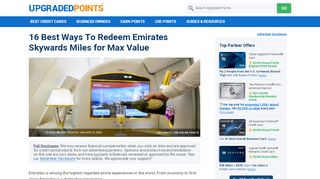 
                            7. 16 Best Ways to Redeem Emirates Skywards Miles [2019 Update]