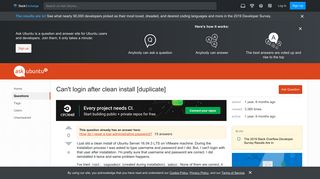 
                            1. 16.04 - Can't login after clean install - Ask Ubuntu