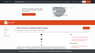 
                            2. 16.04 - How to mount a samba share at login - Ask Ubuntu