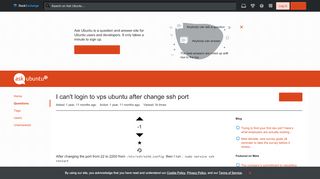 
                            2. 16.04 - I can't login to vps ubuntu after change ssh port - Ask Ubuntu
