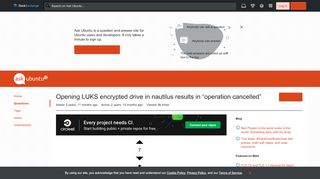 
                            5. 16.04 - Opening LUKS encrypted drive in nautilus results in 