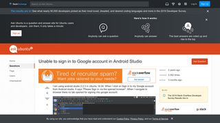 
                            2. 16.04 - Unable to sign in to Google account in Android Studio ...