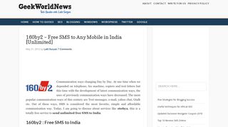 
                            11. 160by2 – Free SMS to Any Mobile in India [Unlimited]