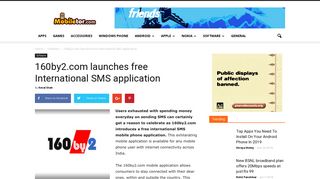 
                            6. 160by2.com launches free International SMS application - Mobiletor.com