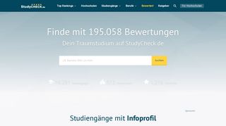 
                            12. 16.263 Studiengänge im Hochschulranking auf StudyCheck.de