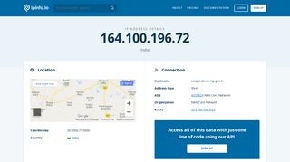 
                            3. 164.100.196.72 IP Address Details - IPinfo IP Address Geolocation API