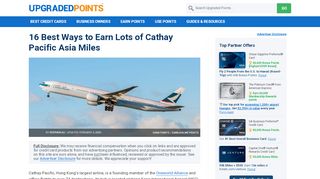 
                            13. 17 Best Ways to Earn Lots of Cathay Pacific Asia Miles [2019]