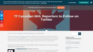 
                            6. 17 Canadian NHL Reporters to Follow on Twitter - Cision Canada