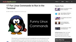 
                            8. 17 Fun Linux Commands to Run in the Terminal - Make Tech Easier