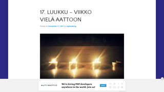 
                            10. 17. luukku – Viikko vielä aattoon | Lapikas