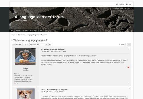 
                            7. 17 Minutes language program? - A language learners' forum