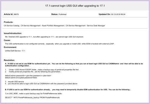 
                            12. 17.1-cannot login USS GUI after upgrading to 17.1 - CA Knowledge