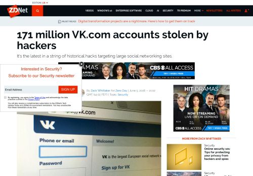 
                            11. 171 million VK.com accounts stolen by hackers | ZDNet