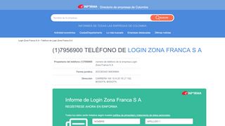 
                            7. (1)7956900 teléfono de Login Zona Franca S A